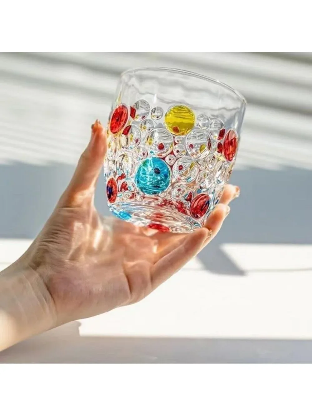 Colorful Lead-Free Glass Tumblers Set of 6 | Stylish Drinkware for Home